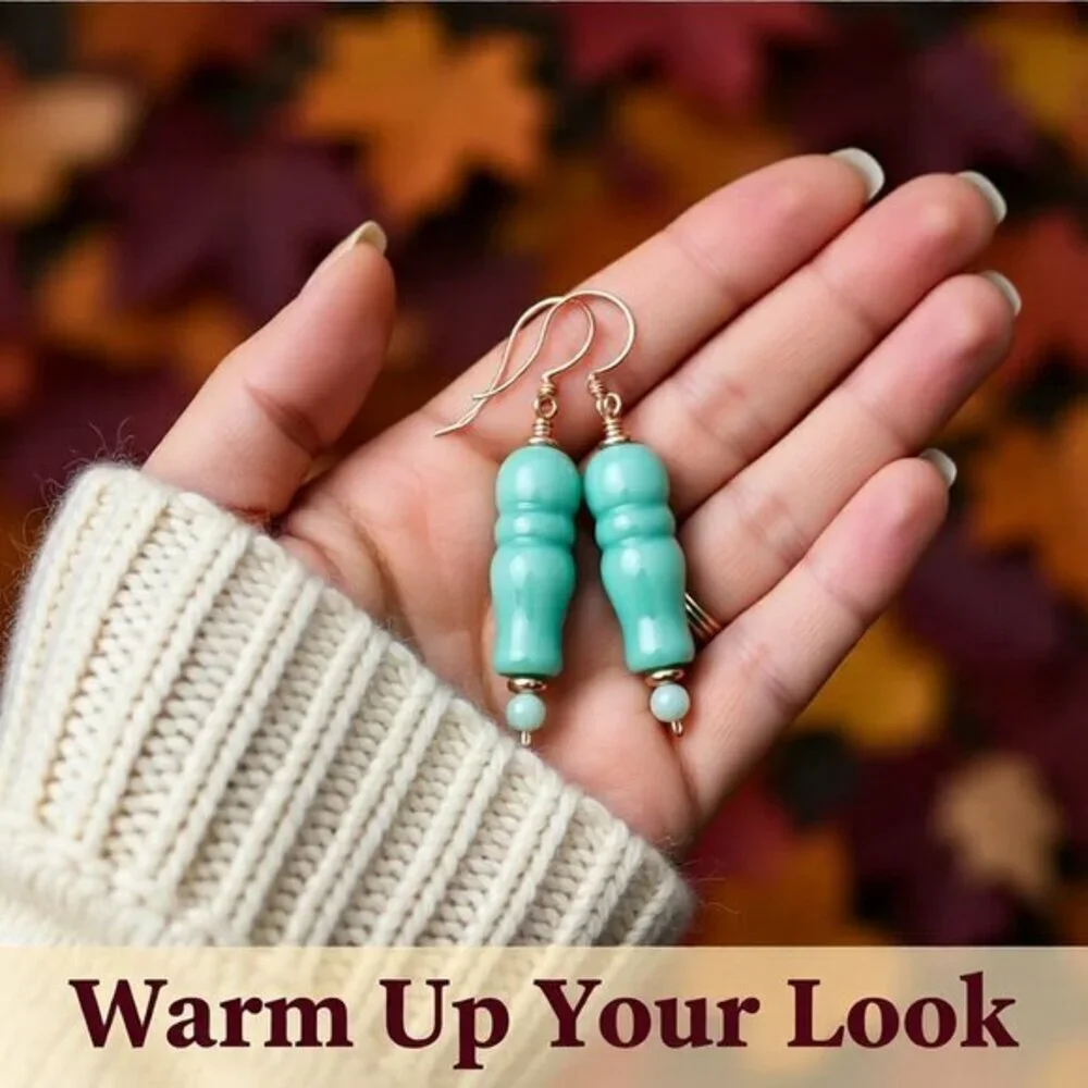 Sculpted Serenity! Green Agate & Copper Hammered Earwires - OOAK EARCANDY!!!